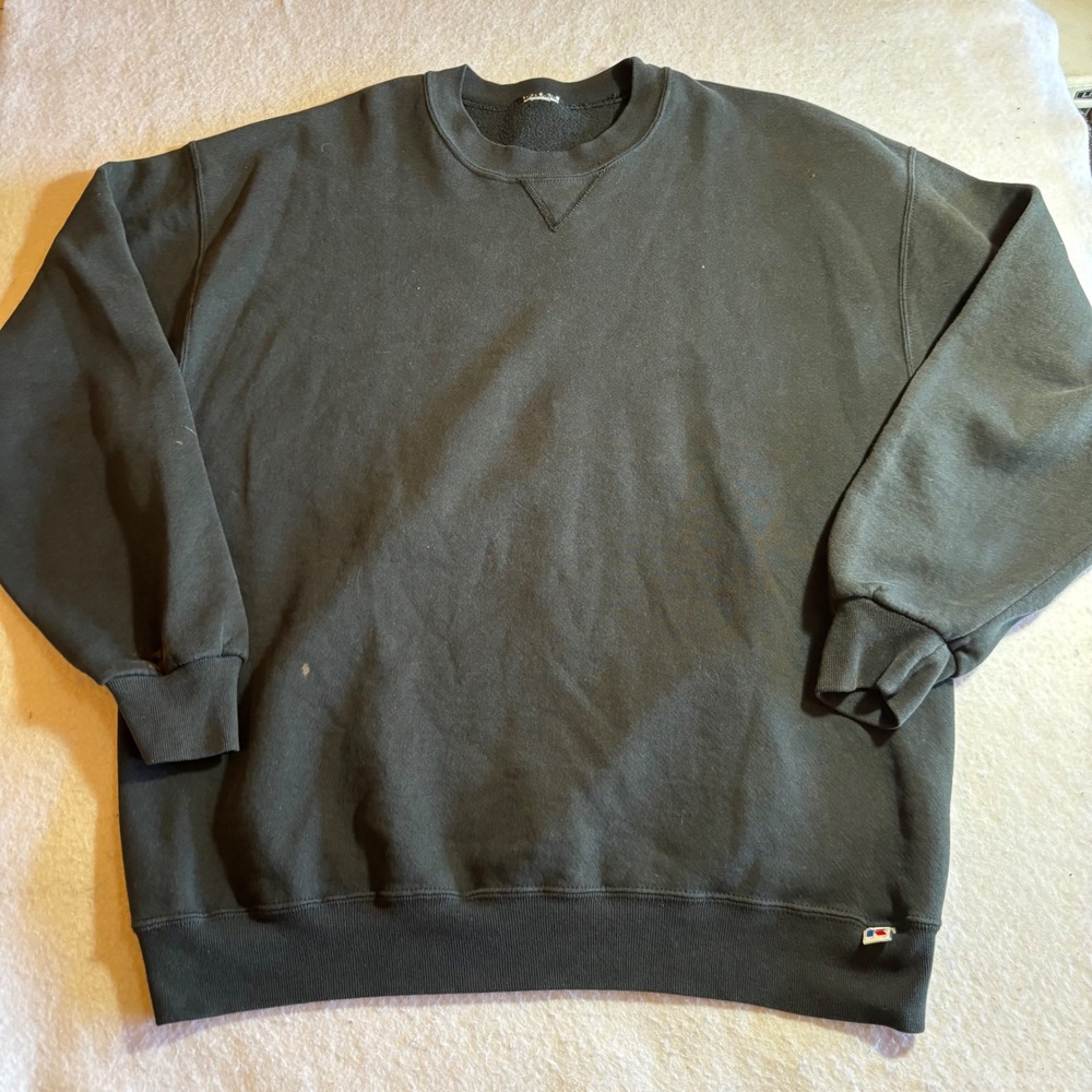 Vintage Russell Athletic Men  Black‎ Crewneck Sweatshirt Size XL